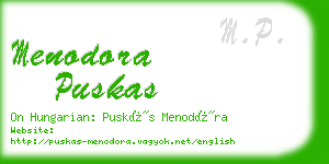 menodora puskas business card